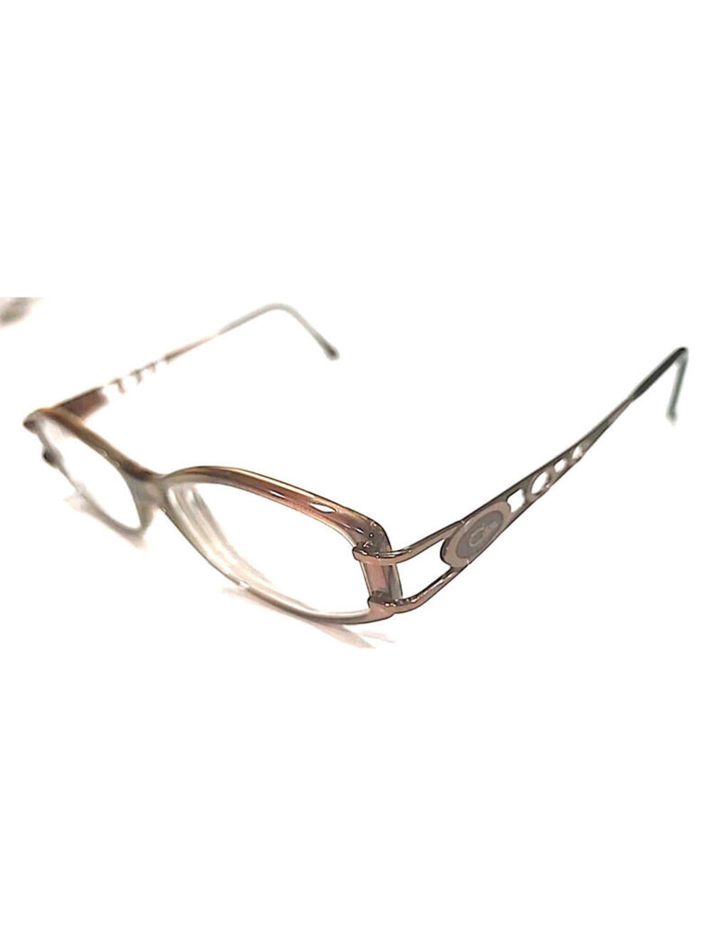 Cazal Vintage Small Crystal Brown Oval Eyeglasses Frame 49 mm